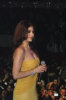 Haifa Wehbe photo while performing on stage at her 2010 valentines concert wearing a yellow dress 2