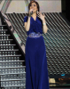 picture of the second prime of Star Academy 7 on February 26th 2010 while Lebanese singer Yara sings on stage while wearing a glam dark blue dress