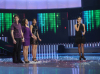 picture of the second prime of Star Academy 7 on February 26th 2010 while the three nominees Salwa Jack and Aline stand at the middle of the stage for the voting results to be announced by Hilda Khalife