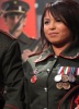 Badreya Al Sayed From Morocco at the first prime wearing a military outfit