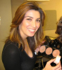 Mezhgan Hussainy while at work as a makeup artist