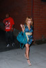 Tila Tequila spotted leaving Dr Dres recording studios on January 29th 2010 wearing a short blue satin dress 2