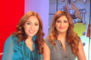 Iraqi singer Shatha Hassoun backstage photo from TV interview on Sawalefna Helwa 2