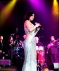 haifa Wehbe concert picture wearing a glam silver dress on March 6th 2010 at Paris Hotel in Las Vegas 3