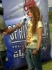 Rania Naguib picture after leaving star academy at an outdoor event while she is also interviewed by tv reporters