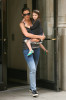 Katie Holmes and daughter Suri Cruise are spotted together on April 11th 2010 as they leave their New York City apartment building 3