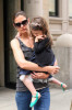 Katie Holmes and daughter Suri Cruise are spotted together on April 11th 2010 as they leave their New York City apartment building 1