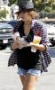 Miley Cyrus was spotted on April 10th 2010 while getting out of Robeks Juice place in Los Angeles 1