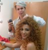 miriam fares backstage on April 23rd 2010 at the 10th prime of star academy seven while getting her makeup and hair done 2