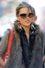 Alessandra Ambrosio spotted wearing a fur vest on April 24th 2010 after visiting the Victorias Secret store in SoHo 2