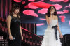 pictrure of the Star Academy 7 prime 16th finale during the performance of singer Elissa on stage singing with Tunisian student Badria Sayed