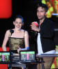 Robert Pattinson and Kristen Stewart on stage during the 2010 MTV Movie Awards held at the Gibson Amphitheatre on June 6th 2010 at Universal Studios in California 6