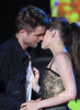 Robert Pattinson and Kristen Stewart on stage during the 2010 MTV Movie Awards held at the Gibson Amphitheatre on June 6th 2010 at Universal Studios in California 4