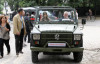 Jessica Biel spotted on June 14th 2010 as she arrives in an offroad army utility vehicle to promote her new film in Paris 5