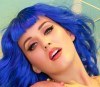 Katy Perry desktop wallpaper wearing a blue hair wig for the 2010 California Gurls video promotion 3