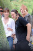 Carla Bruni Sarkozy seen with Owen Wilson on the set of the upcoming movie Midnight in Paris on August 2nd 2010 in the Rodin Musuem gardens Paris 2