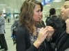 lamia jamal matar photo at the Tunisian airport as she reaches her country with fans and family members waiting for her 4