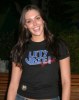 Taylor Cole wearing a VOTE campaign tshirt