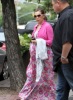 Thalia pregnant picture while on her way to meet her sister Laura Zapata for lunch on June 5th 2011 in West Village wearing a ink maxi dress