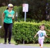 Thalia seen jogging with her daughter Sabrina Sakae in March 2010 at the West Palm Beach 1